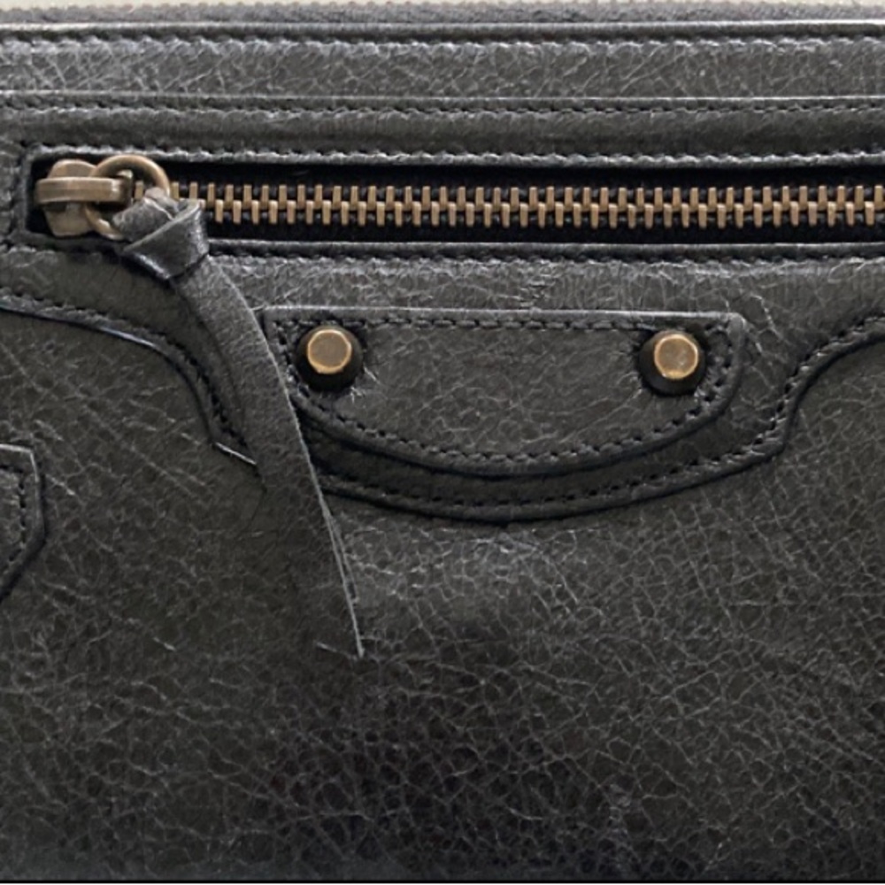 Balenciaga Continental Leather Wallet City Long Wallet in Black Noir - Picture 3 of 11